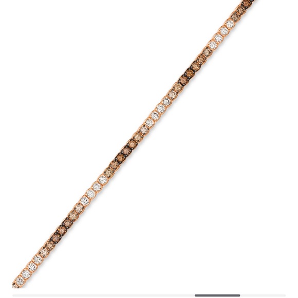 Elegant LeVian Rose Gold Diamond ombré Tennis Bracelet - Picture 9 of 9